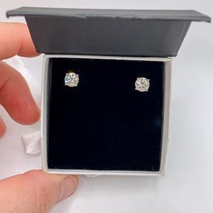 925 Sterling Silver Moissanite Studs